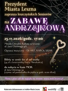 Andrzejki dla seniorów w Lesznie. Wieczór z muzyką i kolacją